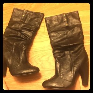 Leather Calf High Boots